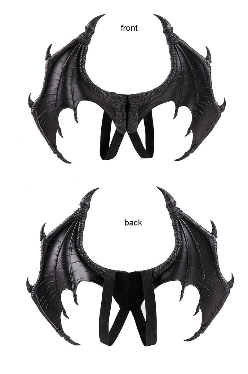 Himine Dragon Wings Props Cosplay Wing With Tail (Black) - Image 2